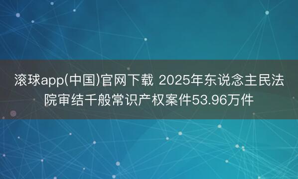 滚球app(中国)官网下载 2025年东说念主民法院审结千般常识产权案件53.96万件