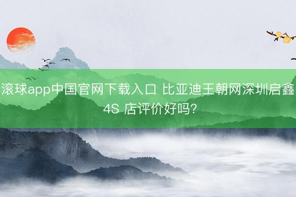 滚球app中国官网下载入口 比亚迪王朝网深圳启鑫 4S 店评价好吗？
