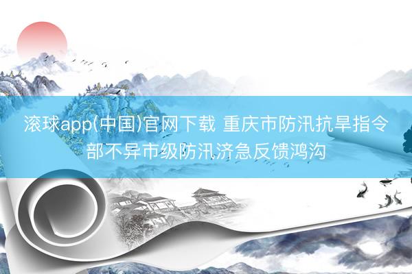 滚球app(中国)官网下载 重庆市防汛抗旱指令部不异市级防汛济急反馈鸿沟