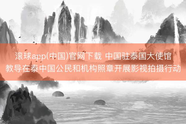 滚球app(中国)官网下载 中国驻泰国大使馆教导在泰中国公民和机构照章开展影视拍摄行动