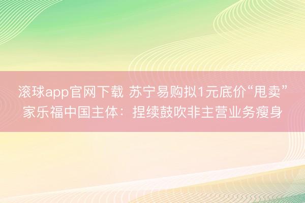 滚球app官网下载 苏宁易购拟1元底价“甩卖”家乐福中国主体：捏续鼓吹非主营业务瘦身