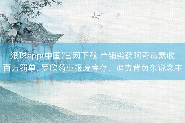 滚球app(中国)官网下载 产销劣药阿奇霉素收百万罚单， 罗欣药业报废库存、追责背负东说念主