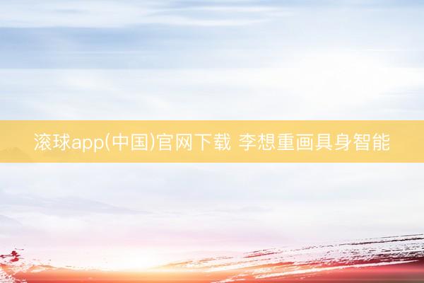 滚球app(中国)官网下载 李想重画具身智能
