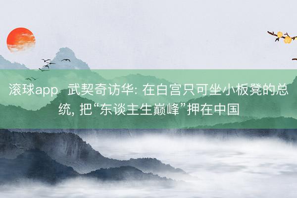 滚球app  武契奇访华: 在白宫只可坐小板凳的总统， 把“东谈主生巅峰”押在中国