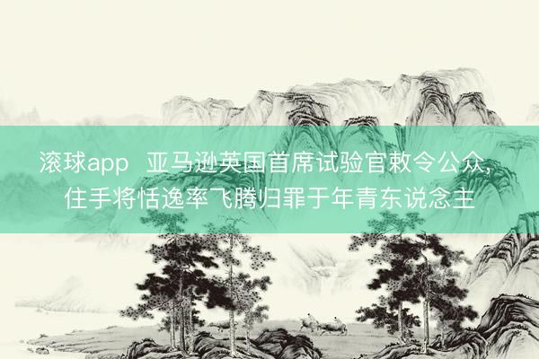 滚球app  亚马逊英国首席试验官敕令公众， 住手将恬逸率飞腾归罪于年青东说念主
