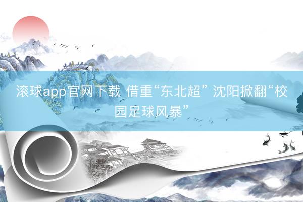 滚球app官网下载 借重“东北超” 沈阳掀翻“校园足球风暴”