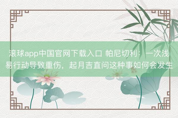 滚球app中国官网下载入口 帕尼切利:一次浅易行动导致重伤,起月吉直问这种事如何会发生