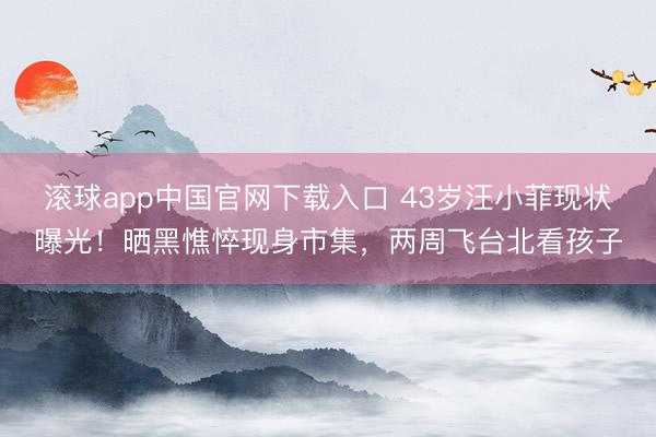 滚球app中国官网下载入口 43岁汪小菲现状曝光!晒黑憔悴现身市集,两周飞台北看孩子