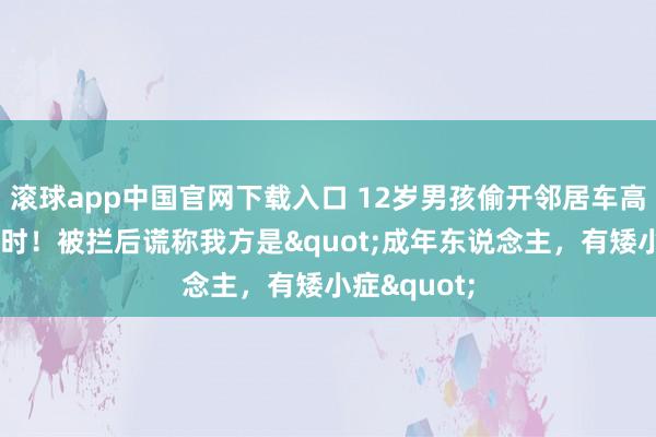 滚球app中国官网下载入口 12岁男孩偷开邻居车高速狂飙6小时!被拦后谎称我方是"成年东说念主,有矮小症"