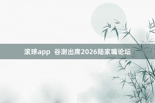 滚球app 谷澍出席2026陆家嘴论坛