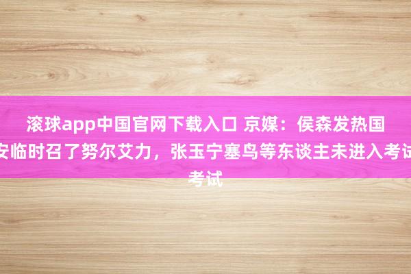 滚球app中国官网下载入口 京媒:侯森发热国安临时召了努尔艾力,张玉宁塞鸟等东谈主未进入考试